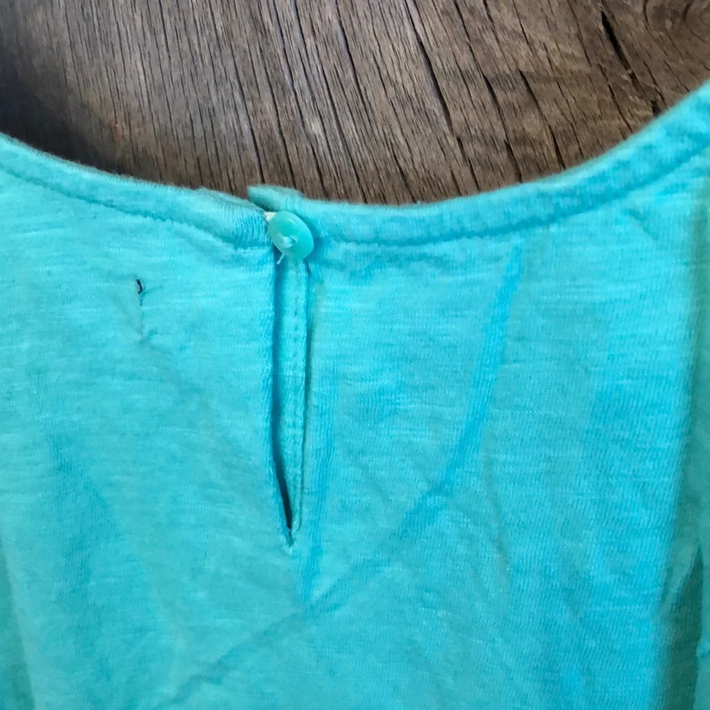 GapKids  Eyelet Cap Sleeve Top Blue Green Size 10 Girls